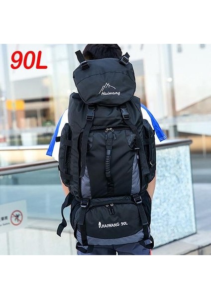 90L Açık Su Geçirmez Seyahat Tırmanma Sırt Çantası Büyük Kapasiteli Kamp Yürüyüş Sırt Çantası Erkek Kadın Trekking Spor Daypack XA342Y  (Yurt Dışından)