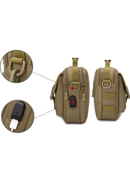 USB Molle Askeri Çanta Taktik Messenger Çanta Fanny Kemer Kamp Açık Avcılık Ordu Assault Taktik Sling Sırt Çantası XA675WA  (Yurt Dışından)