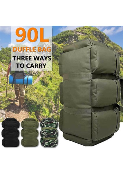 90L Açık Seyahat Büyük Duffle Bagaj Çantası Su Geçirmez Kamp Yürüyüş Çanta Sırt Çantası Sırt Çantası (Yurt Dışından) fırsatları