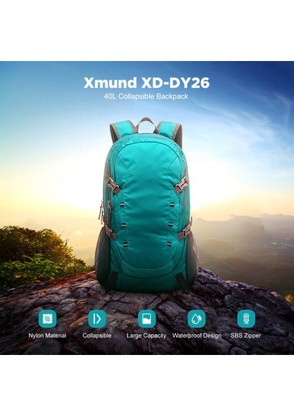 Xmund XD-DY26 40L Katlanır Tırmanma Sırt Çantası Su Geçirmez Naylon Spor Seyahat Yürüyüş Omuz Çantası Unise (Yurt Dışından)