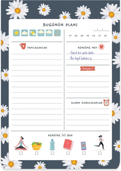 Keskin Color A5 Günlük Planner Blok - Çiçek