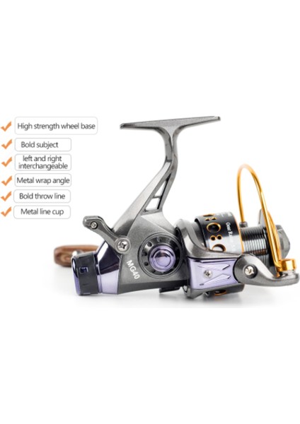 Yeni Çift Fren Tasarım Balıkçılık Reel Süper Güçlü Sazan Balıkçılık Besleyici Iplik Reel Iplik Tekerlek Tipi Balıkçılık Tekerlek Mg | Balıkçılık Makaraları (MG40)) (Yurt Dışından)