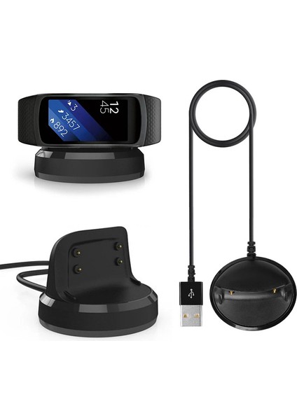 Samsung Galaxy Gear Fit 2 R360 Uyumlu USB Dock Şarj Kablosu Şarj Ünitesi 1 M