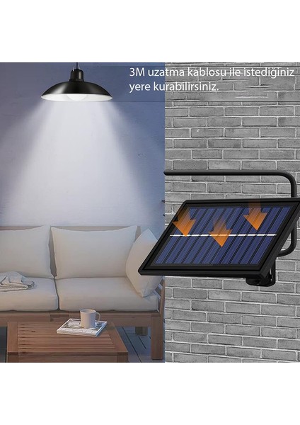 Solar 2 LED Bahçe Aydınlatma Güneş Enerjili Uzaktan Kumandalı LED Işık