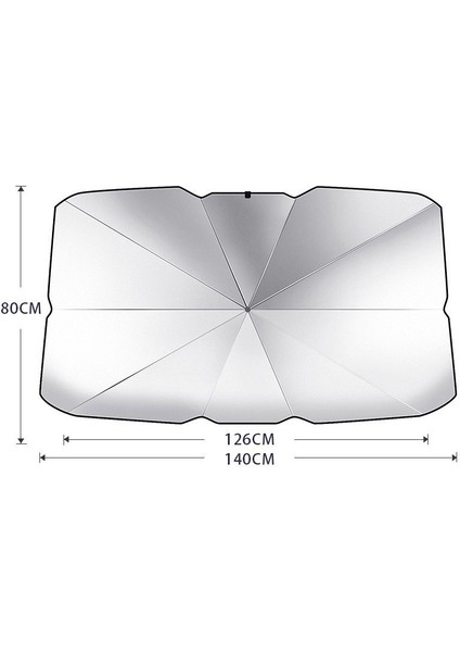 Araç Ön Cam Güneşlik Şemsiyesi - Gümüş (Yurt Dışından)