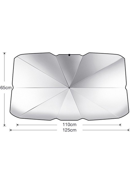 Araç Ön Cam Güneşlik Şemsiyesi - Gümüş (Yurt Dışından)