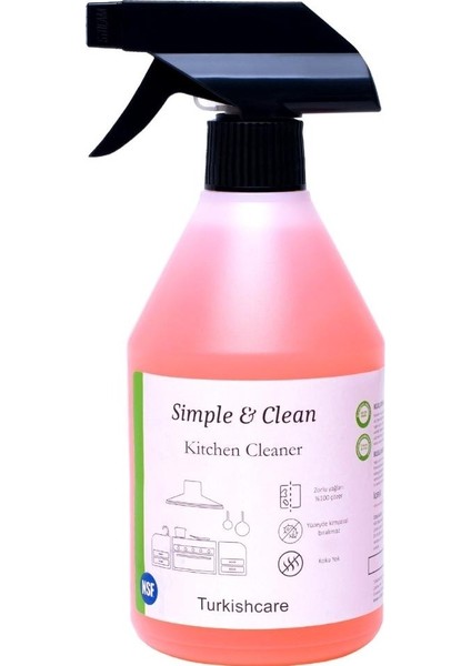 Simple & Clean Mutfak Fırın Izgara ve Yüzey Temizleyici Kireç Sökücü Sprey 500 ml