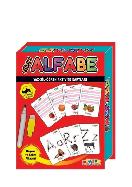 Eğitici Alfabe Kartları Alfabe Öğreniyorum Yaz Sil Öğren
