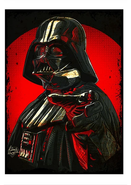 star Wars Darth Vader Desenli Ahşap Tablo