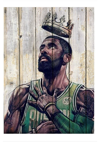 Kyrie Irving Desenli Ahşap Tablo