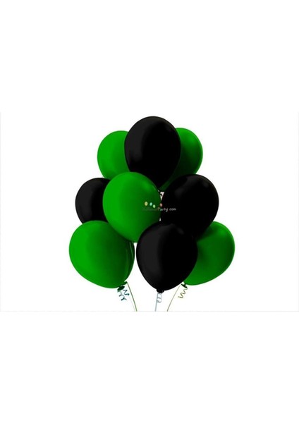 Koyu Yeşil-Siyah Pastel Soft Balon 50 Adet + 5 Metre Balon Zinciri