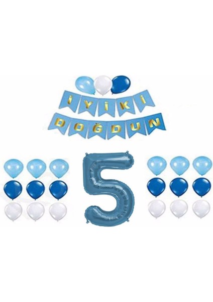 Mavi 5 Yaş Doğum Günü Parti Seti