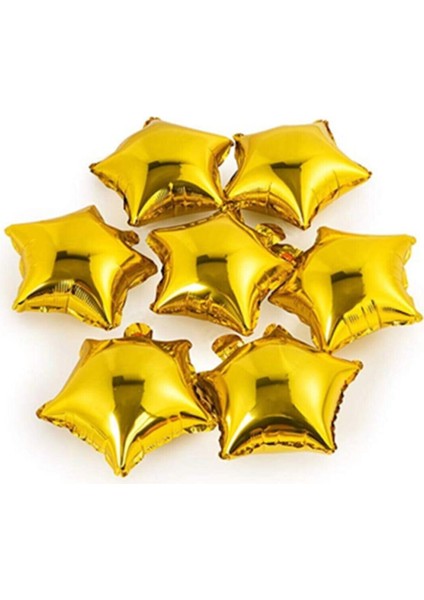 Gold Yıldız Folyo Balon Set 7 Adet 25 cm