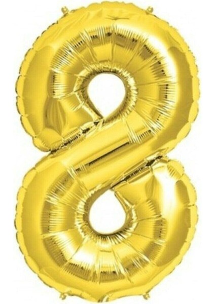 8 Rakamı Gold Folyo Balon 40 Inç 100 cm