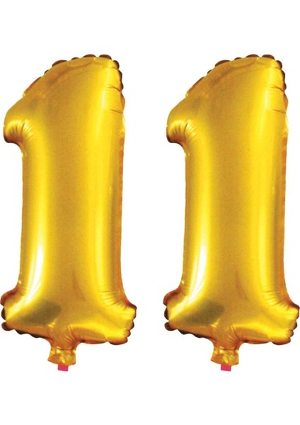 11 Yaş Sayı Folyo Balon Gold 40 Inç 100 cm