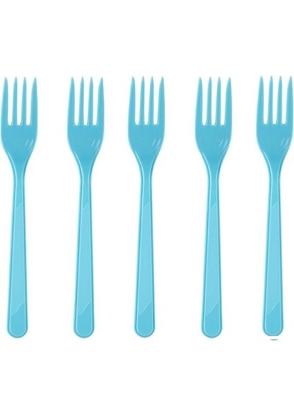 Plastik Mavi Çatal 25'li