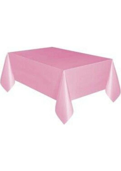 Pembe Renk 120 x 180 cm Doğum Günü Plastik Masa Örtüsü