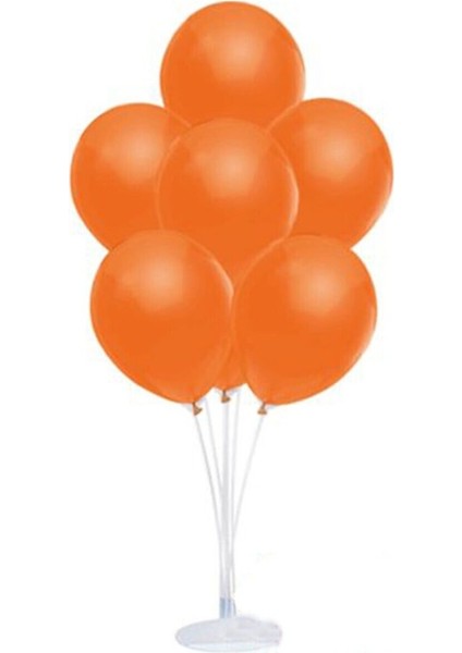 Balon Standı ve 7 Adet Metalik Turuncu Balon Seti