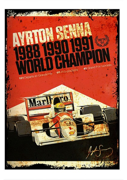 Ayrton Senna Modern Ahşap Tablo
