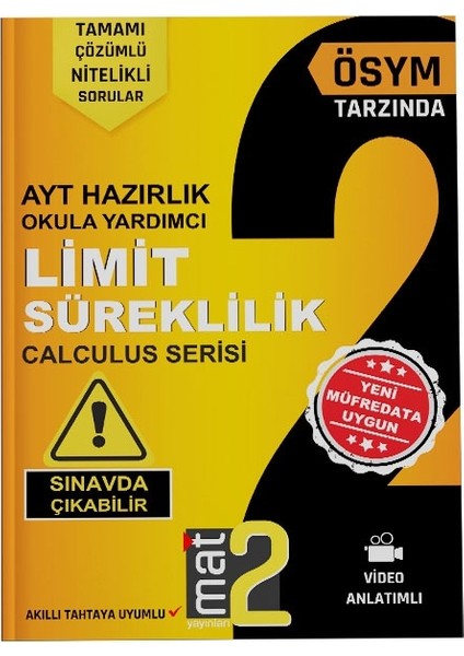 Integral, Limit ve Süreklilik 2' Li Set Soru Bankası (2 Ayrı Kitap)