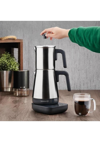 Çay Makinesi French Press Özellikli Gri A850-01 Moderna Elektrikli Çaycı