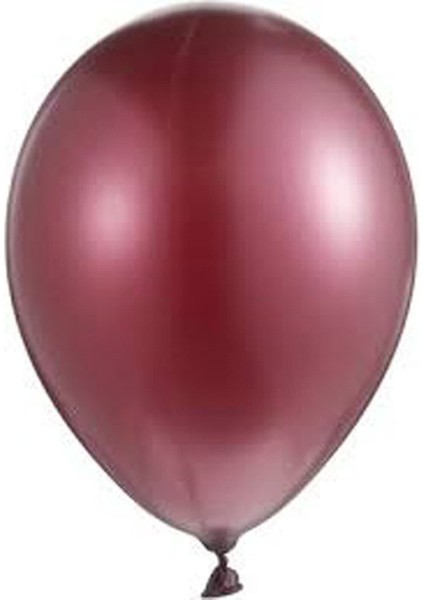 Bordo Metalik Balon 50 Adet + 5 mt Balon Zinciri