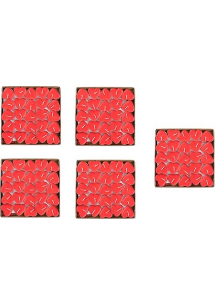 Sevgililer Günü Kırmızı Kalp Tealight Mum 250 Adet