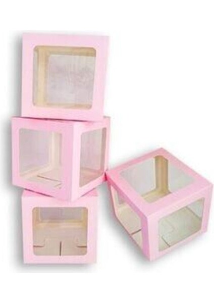 One Yazılı Pembe Şeffaf Harfli Kutu + 30 Adet Balon fiyatları