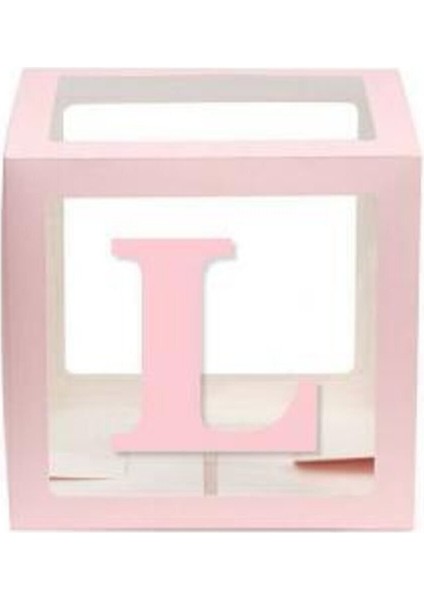 Pembe L Harfli Şeffaf Kutu
