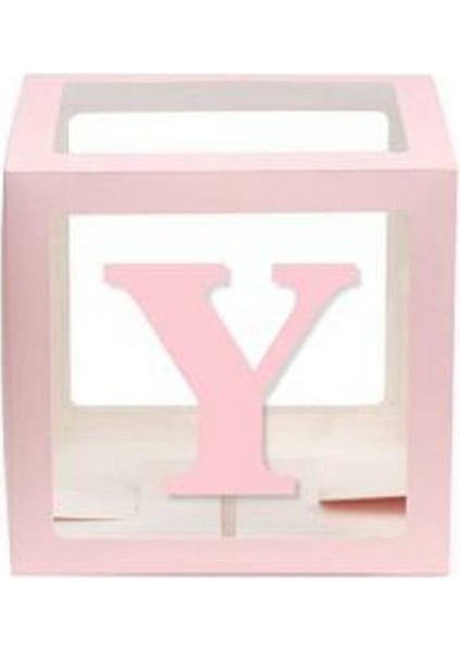 Pembe Y Harfli Şeffaf Kutu