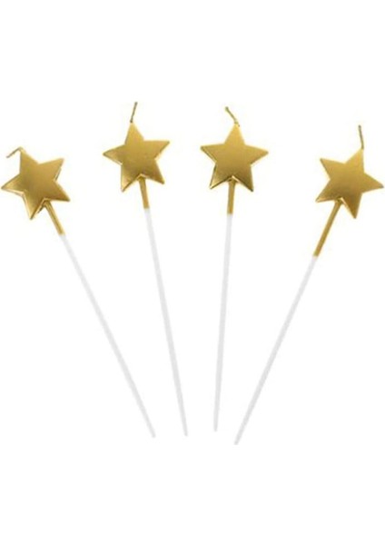 Gold Yıldız Şekilli Mum 4'lü