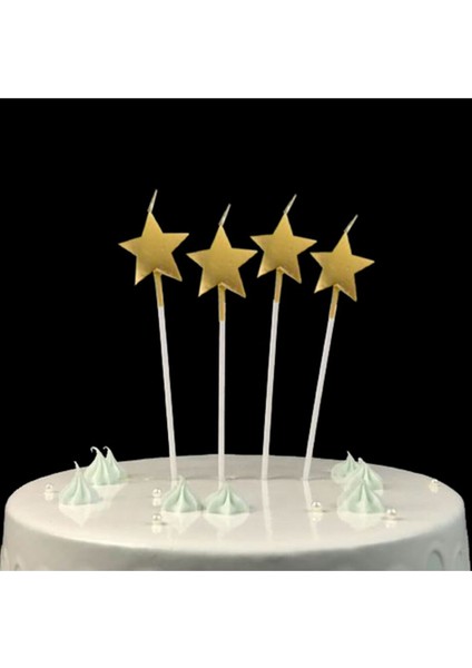 Gold Yıldız Şekilli Mum 4'lü fiyatları