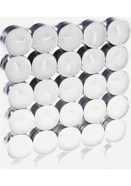 Tealigt Yuvarlak Beyaz Mum 25 Adet