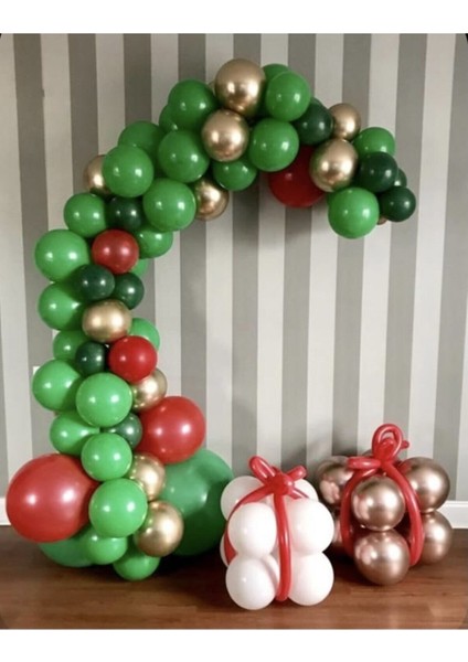 Yeni Yıl Balon Zincir Set Yılbaşı Noel Balon Zincir 100 Adet
