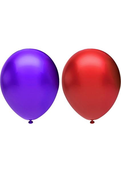 Metalik Balon Seti 20 Adet ( Kırmızı, Mor)