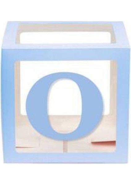 Mavi O Harfli Şeffaf Kutu