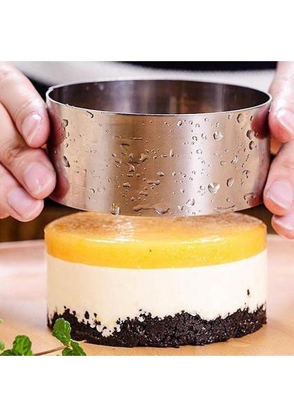5 Adet Mousse Yüzükler Paslanmaz Çelik Kek Kalıbı Itici ile (Yurt Dışından)