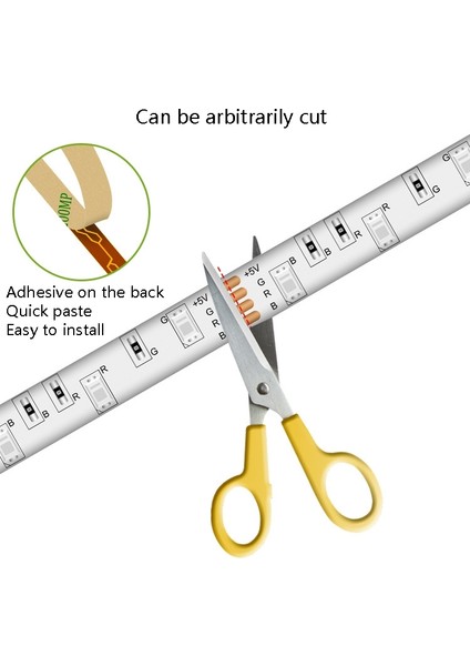 5m LED Işık Şeridi 16 Renkli Uzaktan Kumanda Rgb Işık Çubuğu (Su Geçirmez)