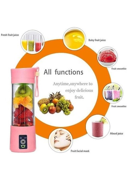 Three Beans Taşınabilir Blender USB Mikser Elektrik Sıkacağı Makinesi Smoothie Blender Mini Gıda Işlemcisi Kişisel Limon Sıkacağı Portakal Sıkacağı (Mor) (Yurt Dışından)