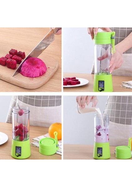 Three Beans USB Şarj Edilebilir Taşınabilir Mini Blender - Pembe (Yurt Dışından)