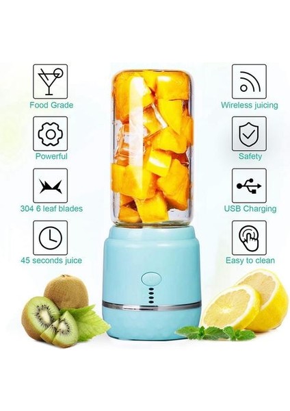 Taşınabilir Kişisel Blender, Meyve Smoothies İçin USB Şarj Edilebilir Kablosuz Elektrikli Sıkacağı Blender | Sıkacaklar (Yurt Dışından)