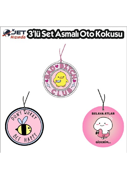 Neşeli Karakterler Özel Tasarım Oto Kokusu