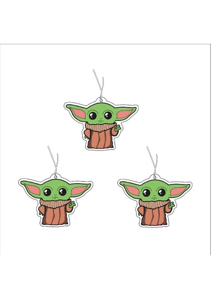 Jethızında 3'lü Set Yoda Tasarımlı Dekoratif Oto Kokusu