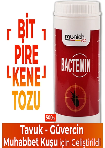 Munich Vet Bactemin Kuşlar Için Bit-Pire ve Kene Tozu 500 gr