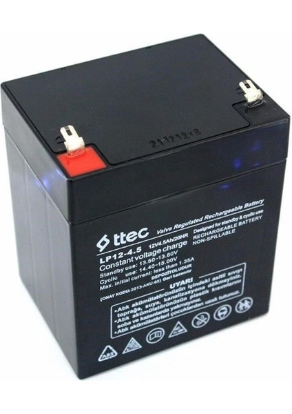 12V Volt 4 5AH Amper BakıMsiz Kuru Akü