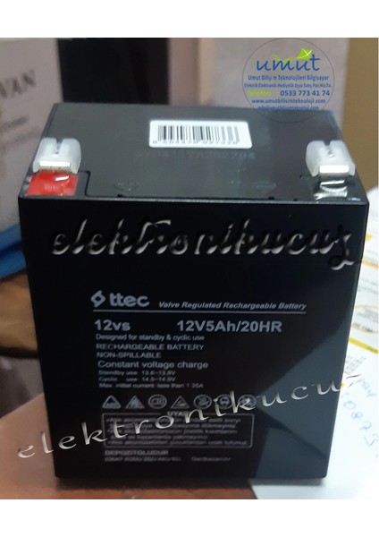 12V 5AH Kuru Tip BakıMsiz Kuru Akü (Bakıma Gerek Yok)