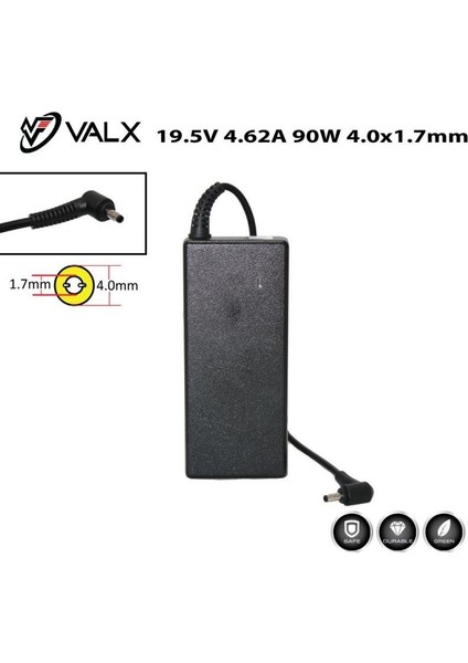 Valx 19.5V 4.62A 90W Notebook Adaptör 4.0x1.7mm Casper Ultrabook