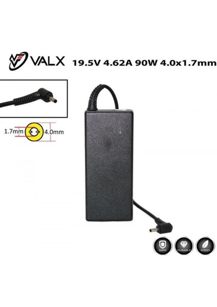 Valx 19.5V 4.62A 90W Notebook Adaptör 4.0x1.7mm Casper Ultrabook