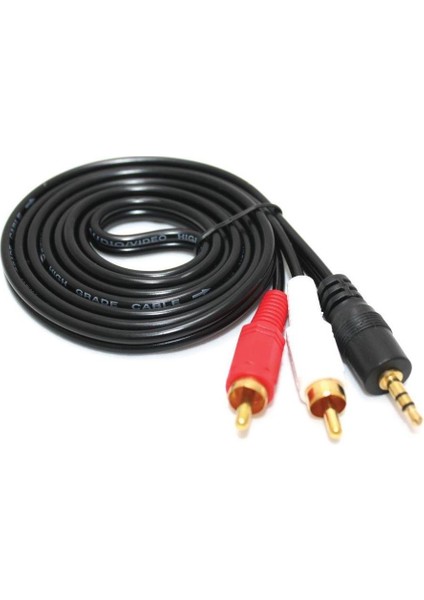 10 Metre Stereo+2rca Kablo (Altın Uç)