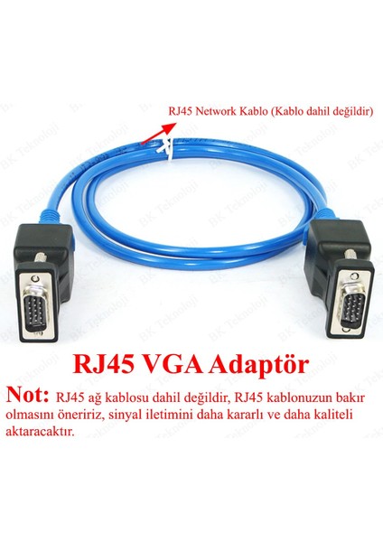 RJ45 Cat5 Cat/6 VGA Extender Ethernet Kablo VGA Uzatma Adaptörü